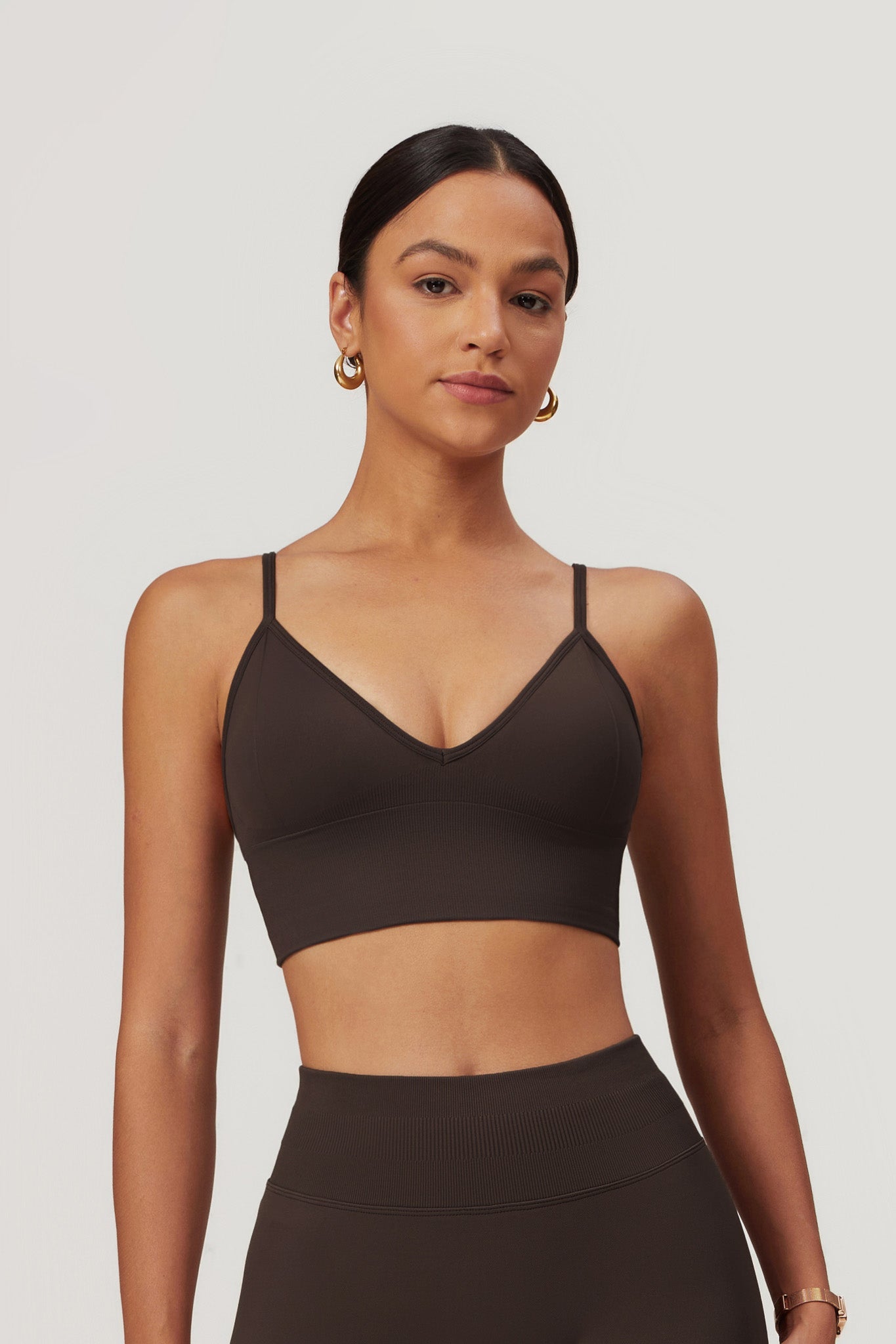 Briana Minimalistic Sports Bra - Brown