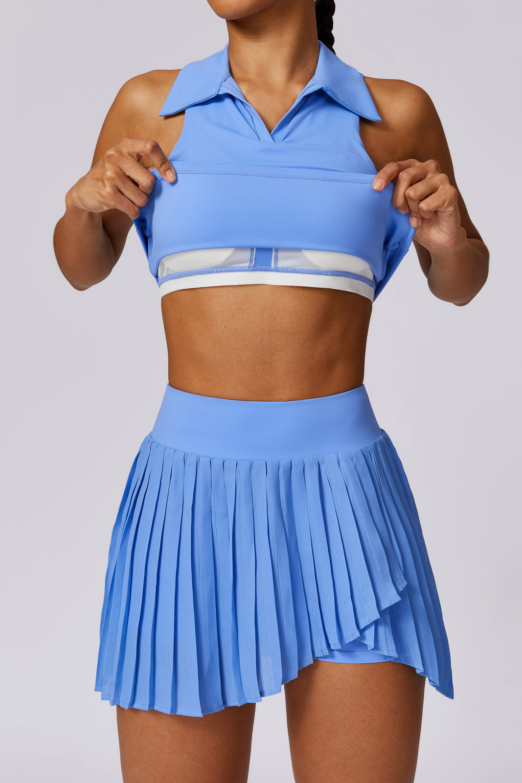 Daphne Top & Skirt Set - Light Blue