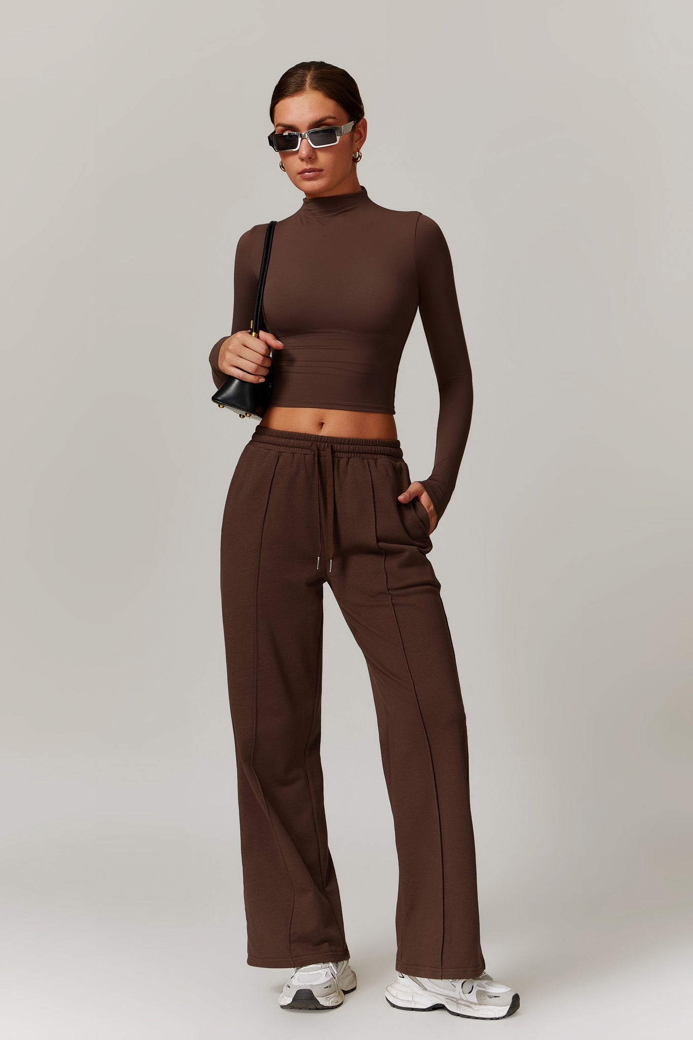 Ellie Long Sleeve Top - Brown