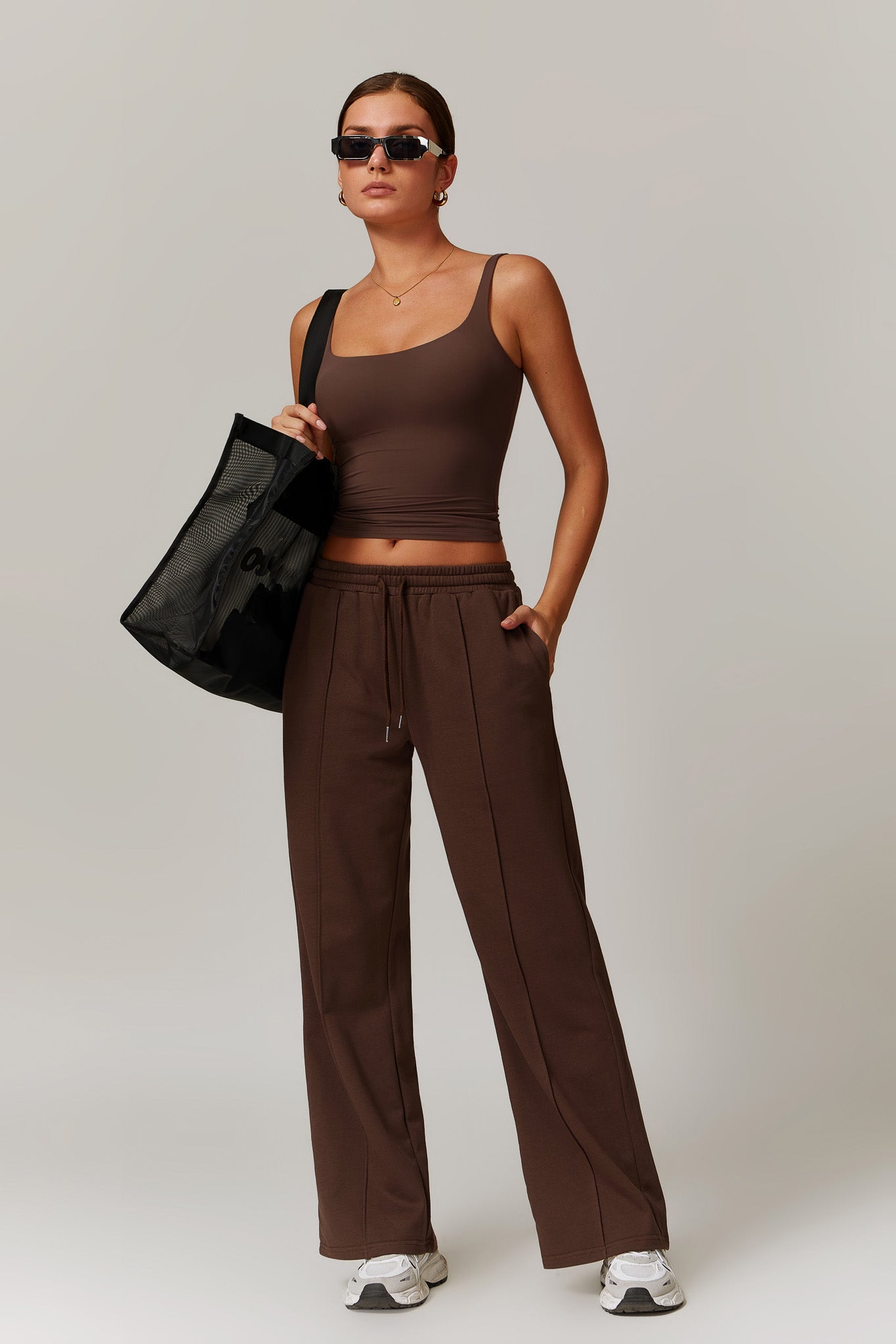 Ellie Sleeveless Top - Brown