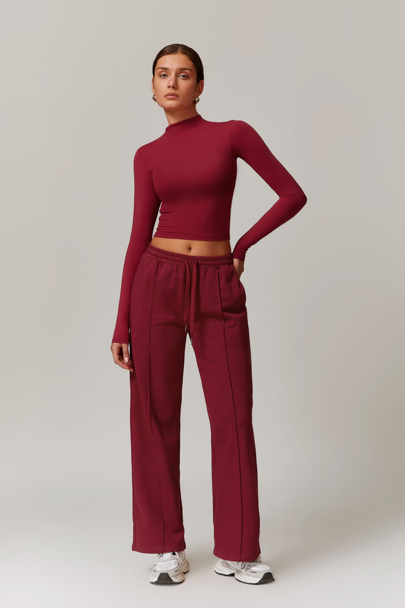 Ellie Long Sleeve Top - Maroon