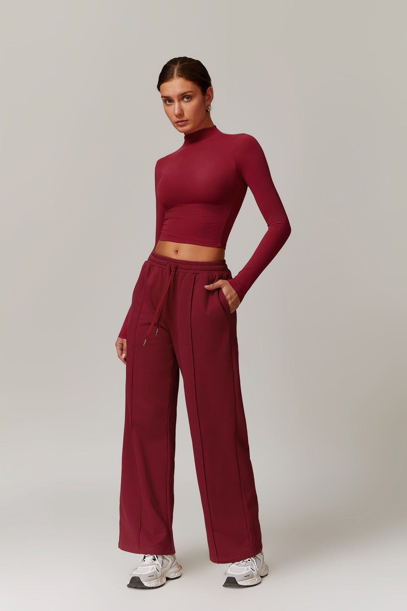 Ellie Long Sleeve Top - Maroon