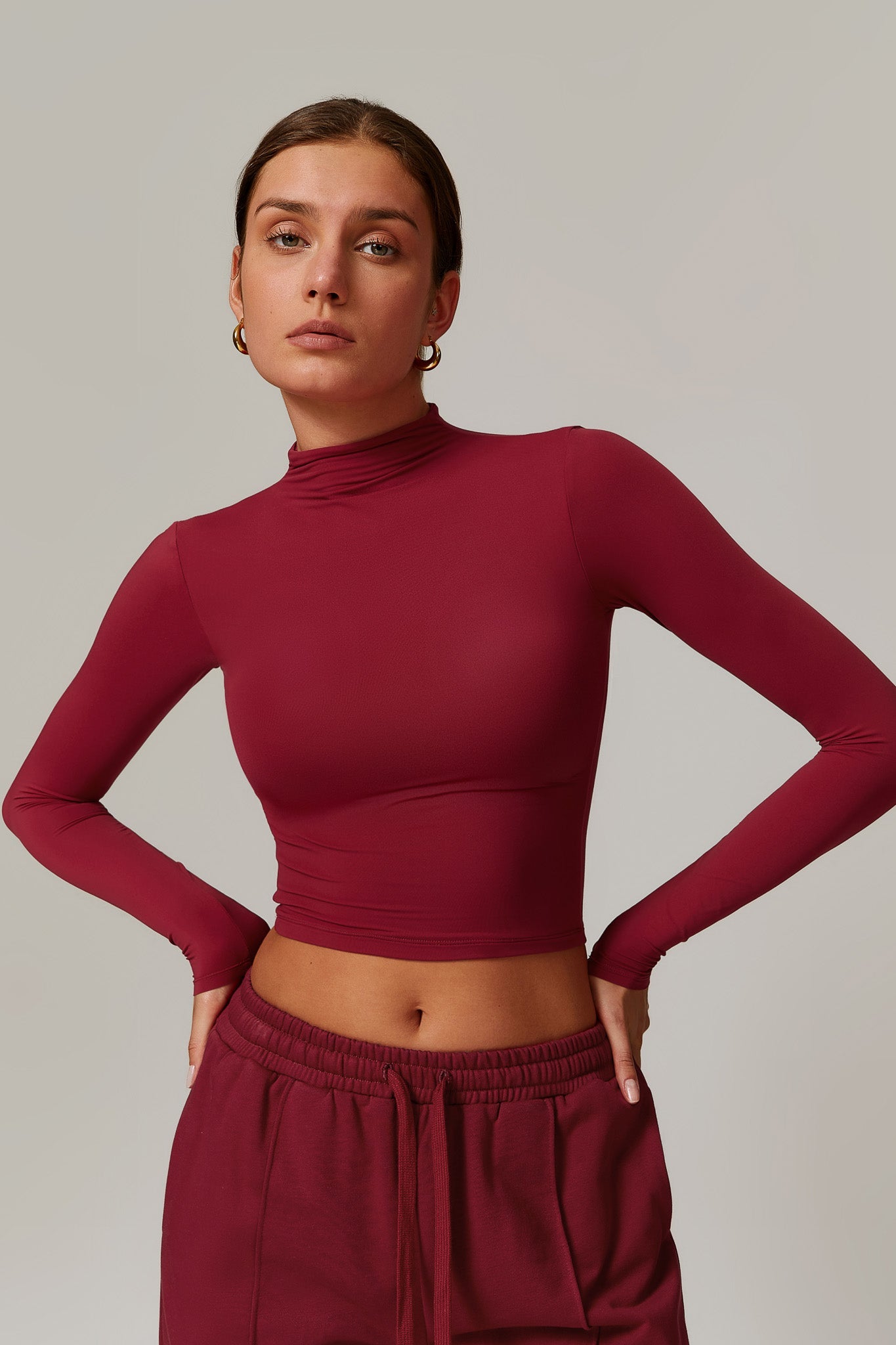 Ellie Long Sleeve Top - Maroon