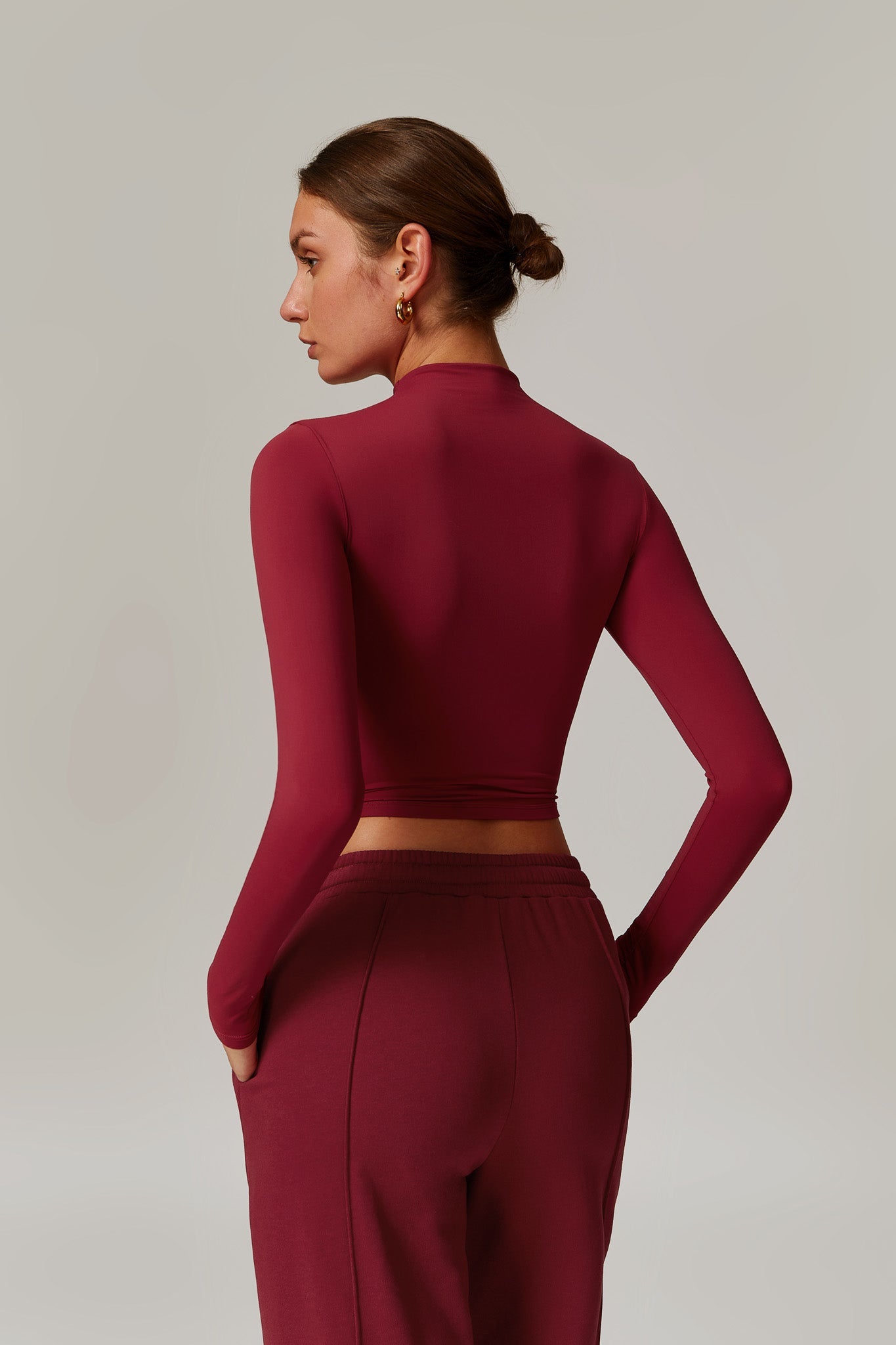 Ellie Long Sleeve Top - Maroon