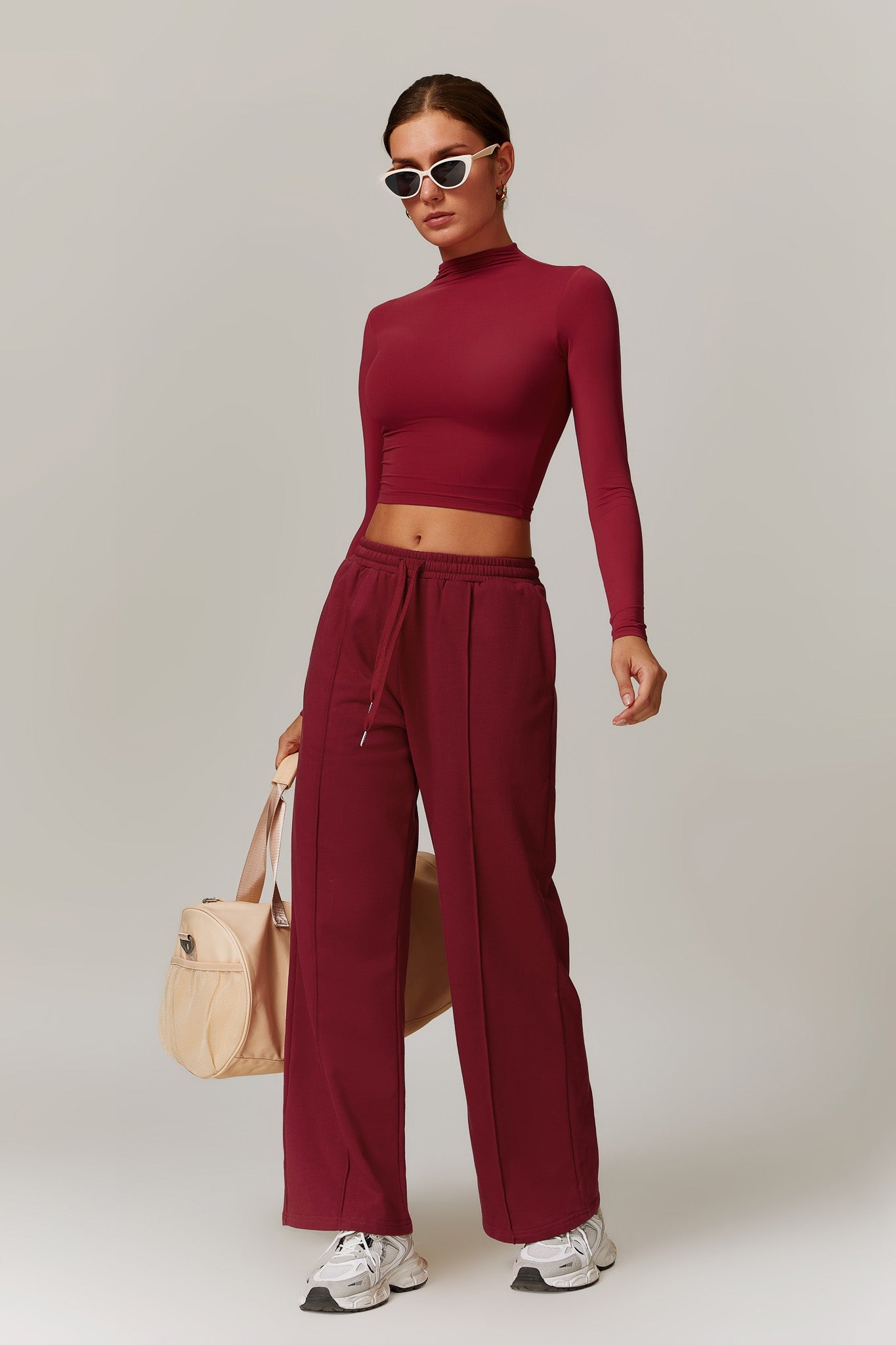 Ellie Long Sleeve Top - Maroon