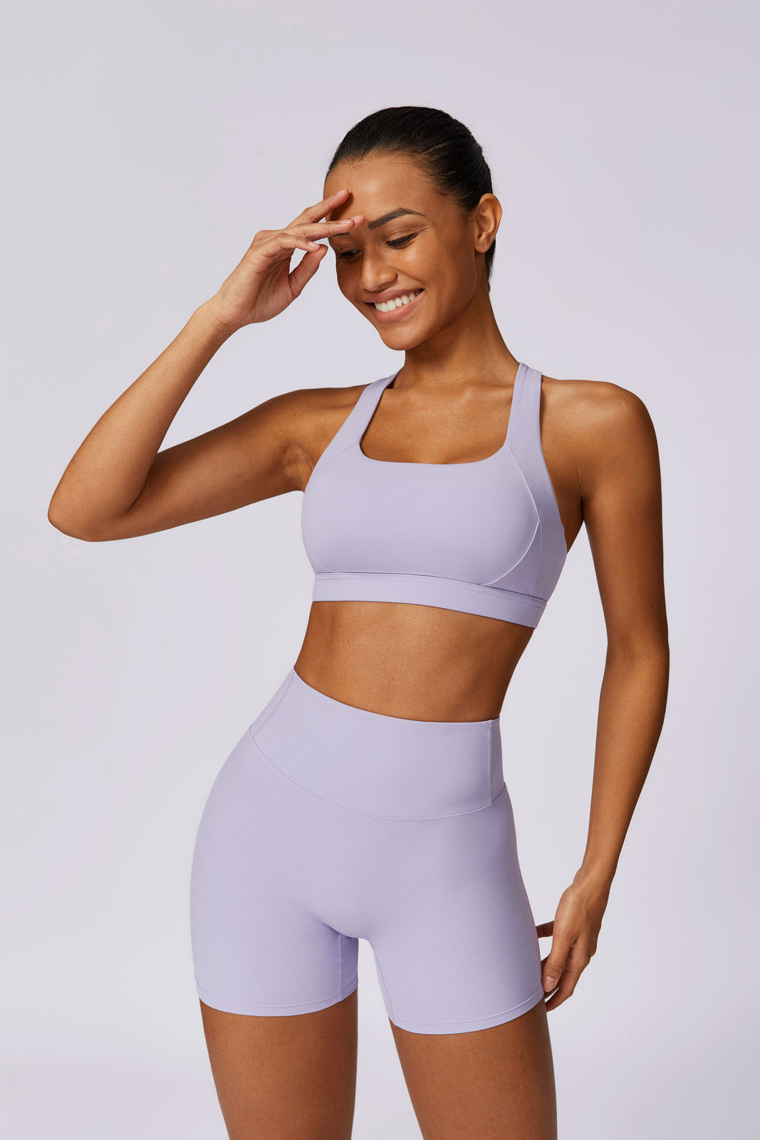 Flex Sports Bra and Shorts Set - Lavender