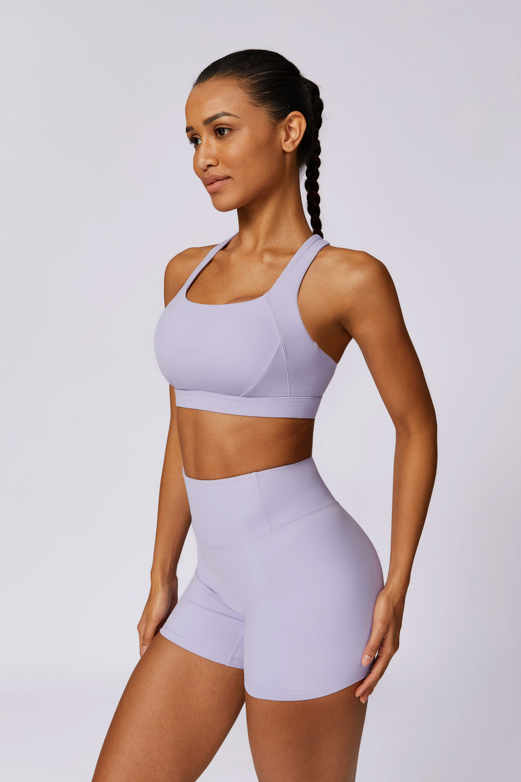 Flex Sports Bra and Shorts Set - Lavender