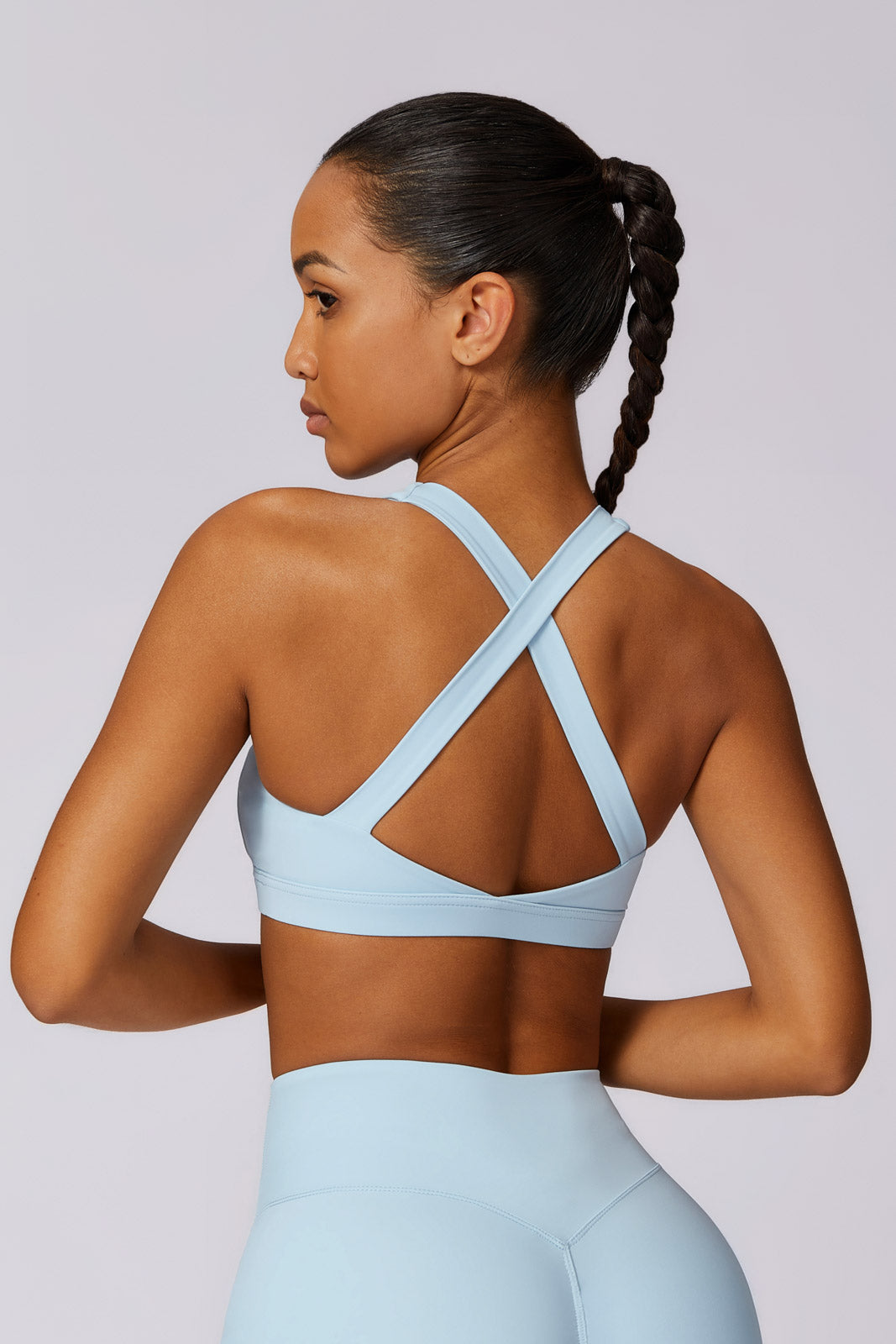 Flex Sports Bra and Shorts Set - Ice Blue