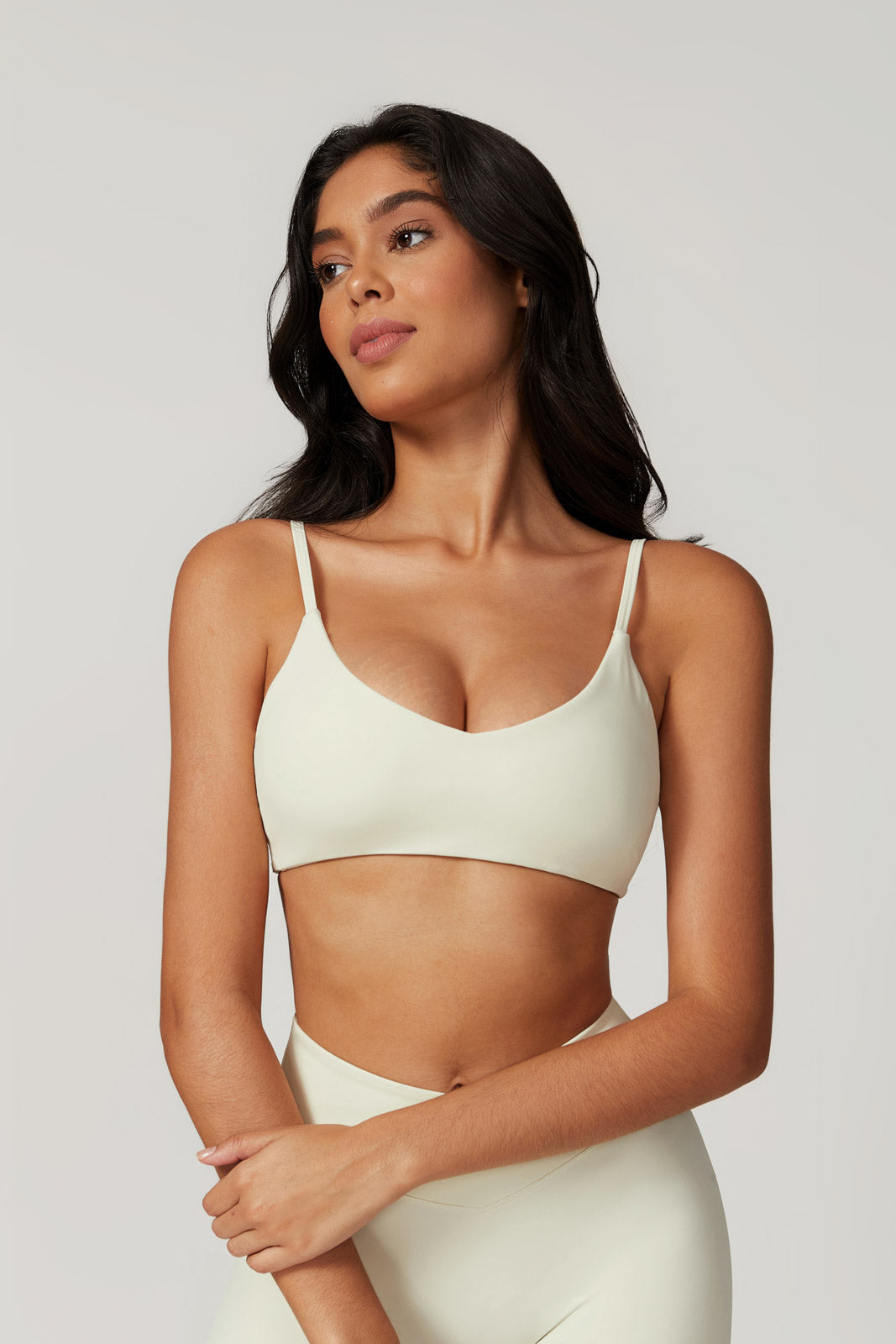 Zoe Sports Bra & Leggings Set - Cream