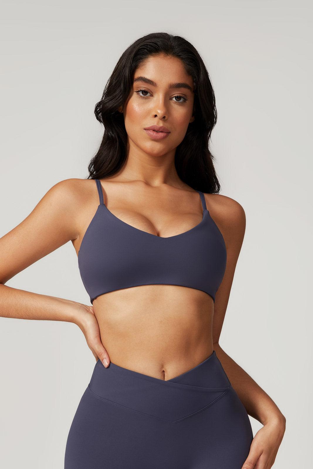 Zoe Sports Bra & Shorts Set - Navy